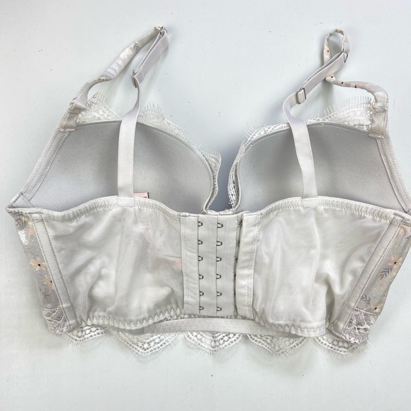 EUC Victoria’s Secret Dream Angels Demi Double Floral Lace Shimmer Bra 32DD - Picture 12 of 12